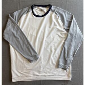 Peter Millar Shirt Men XXL White Gray Cradle Performance Crewneck Pullover